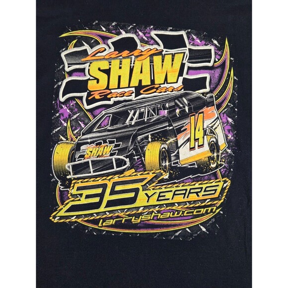 Larry Shaw Shirt Mens XL Race Cars 35 Years Racing Double Sided Graphic Tee - Picture 4 of 12